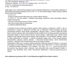 Adatkezelési tájékoztató